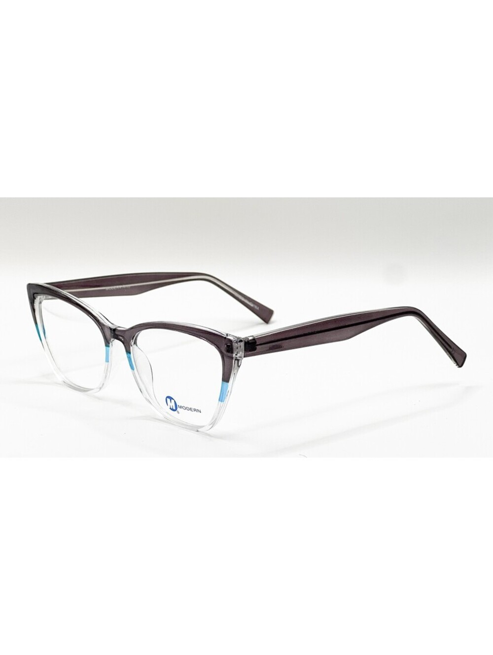 Modern Artsy Black Teal Crystal Cat Eye Eyeglass Frames 54-17-145